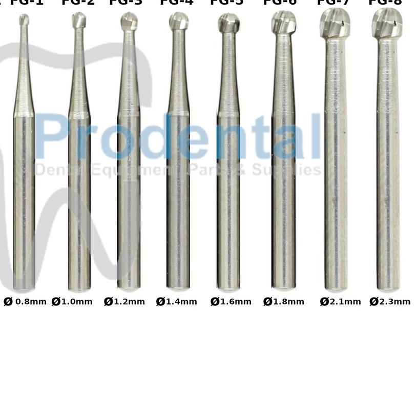 ➴ Dental Bur Metal Bulat Fisure High Speed Bur Tulang Carbide Tungsten Round Fissure Bur Highspeed C