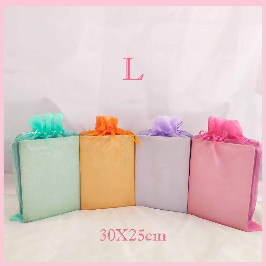 [SIZE L] Tas Serut ORGANZA organdi tempat serahan buku yasin hampers parcel kantong serut