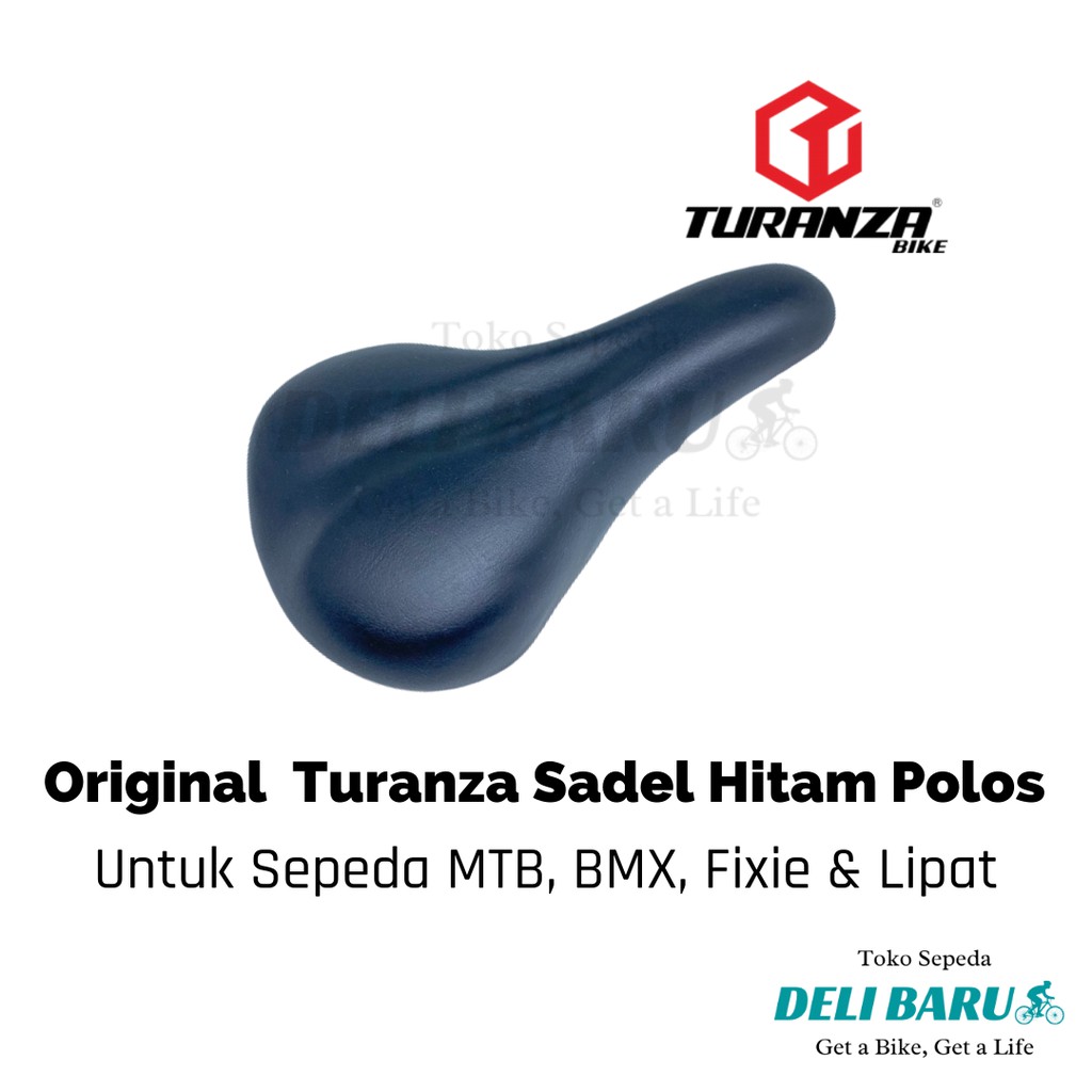 Turanza Sadel hitam polos bagus tahanan bawah sepeda BMX, MTB, lipat, fixie