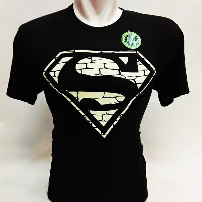 Kaos Tshirt Baju Glow In The Dark Big Size Superman Bata Jumbo Rhymes Import XL- XXXL