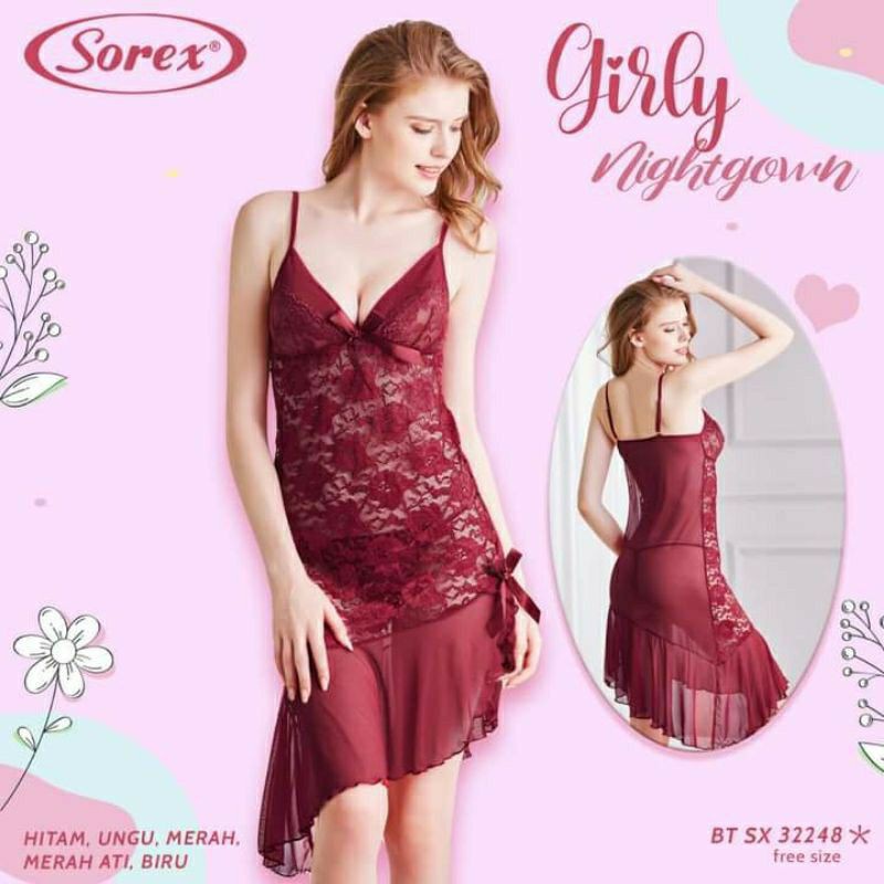 Lingerie Sorex 32248/32229 Brukat Transparan | Baju Tidur Wanita Sexy |