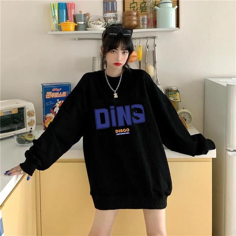 (S - 6XL) Sweater DINO DINOSAUR DISGO Crewneck Bigsize Jumbo Unisex Sweatshirt Oversize Korean Harajuku Urban Style Cute Ulzzang