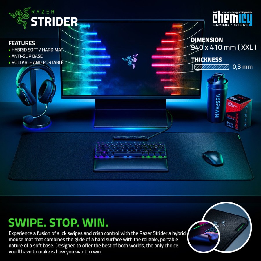 Razer Strider Hybrid XXL Cloth Gaming Mousepad