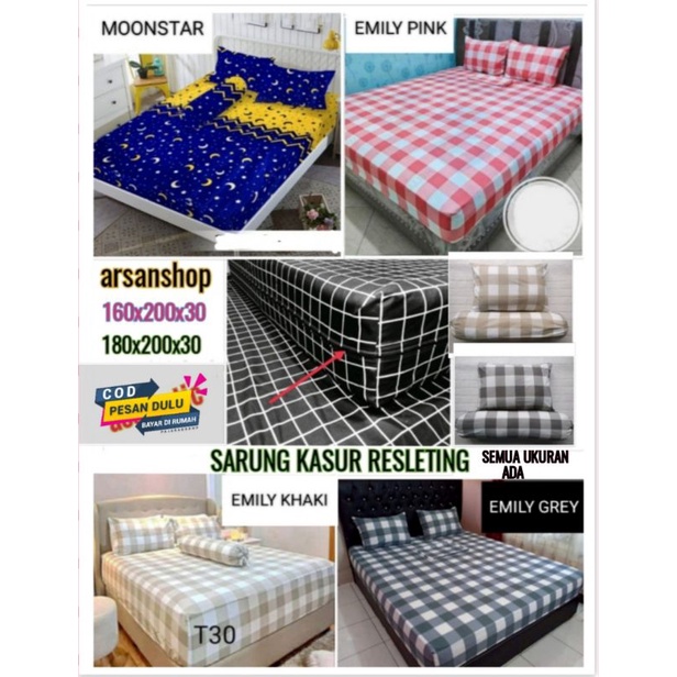Sarung Kasur resleting tinggi 30cm Sarung Kasur Busa/Springbad resleting 180x200x30