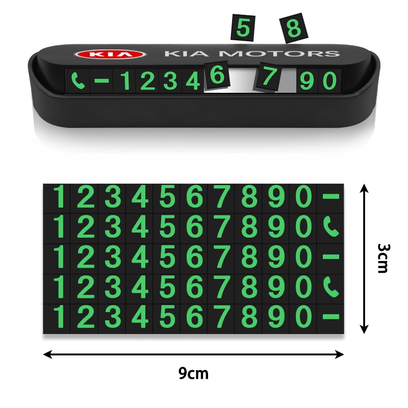 Logo Mobil Kartu Nomor Parkir Sementara dengan Luminous Untuk Aksesoris Toyota Honda Nissan Chevrolet