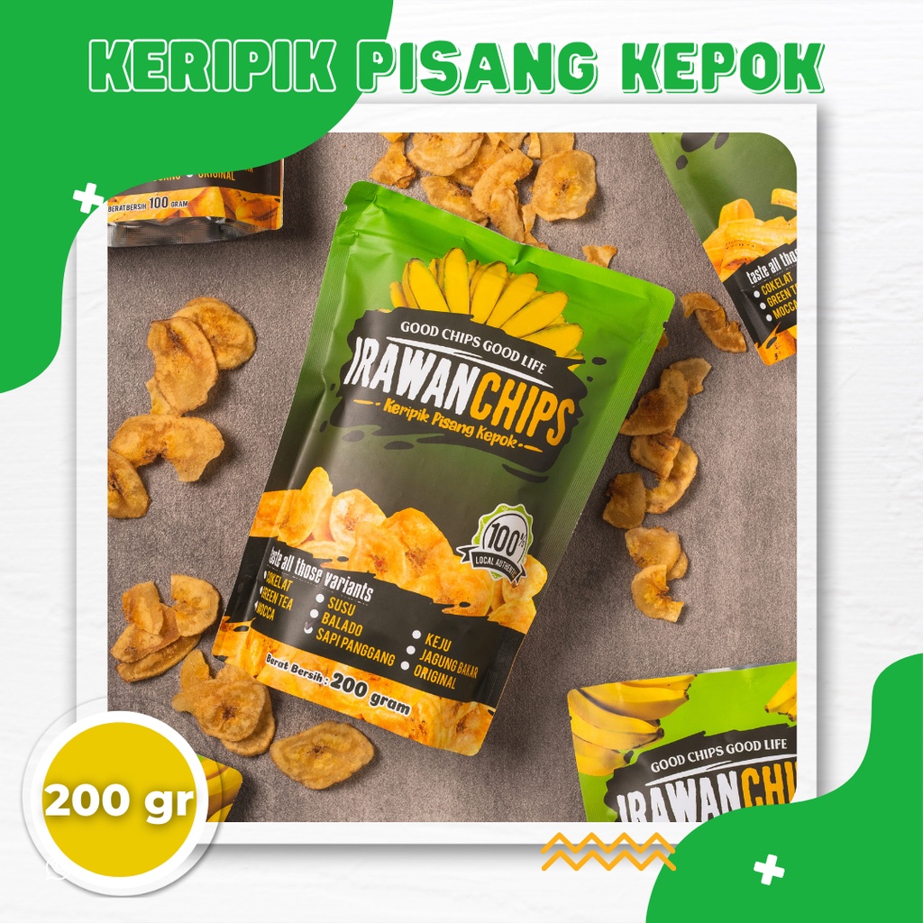 

Keripik Pisang Kepok Irawanchips 200 gr (With Ziplock)