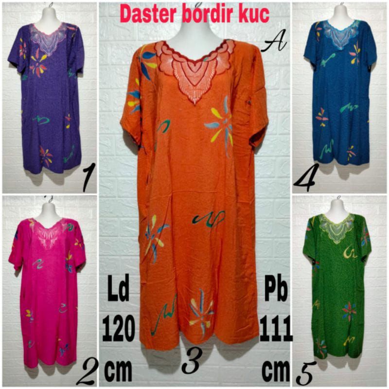 Daster Bordir TERANCANG BK Kencana Ungu Label Coklat