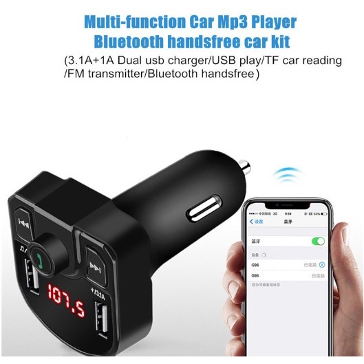 Car Bluetooth Modulator transmitter receiver Charger Mobile USB FM Radio hp