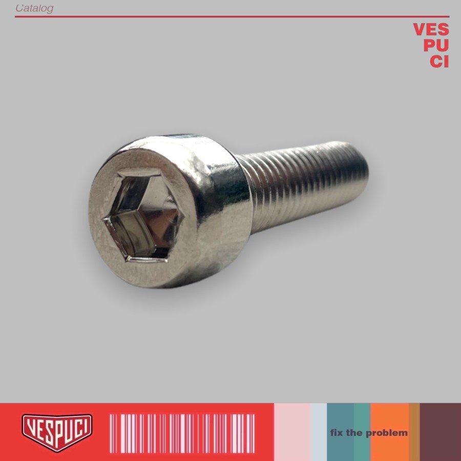 Baut Baud L M6 Spion M6X3 Cm Stainless Drat Kebalik Ulir Kiri Vespa Sprint Primavera  LX S GTS iGet