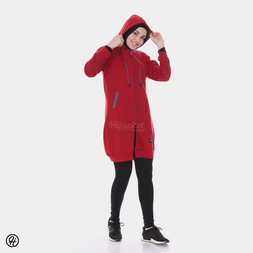 new SALE hijacket BASIC WARNA maroon list misty  | jaket wanita | BAHAN FLEECE SOFT TOUCH-3