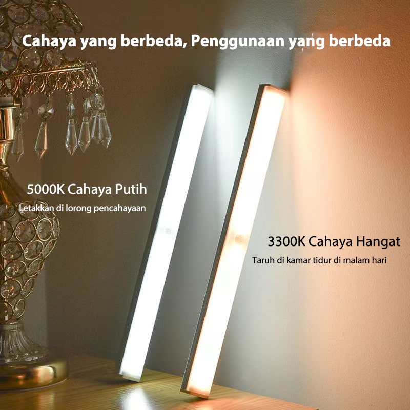 olla Lampu Baca LED Tempel Magnetic Sensor Gerak Lemari Kamar Lampu Dinding