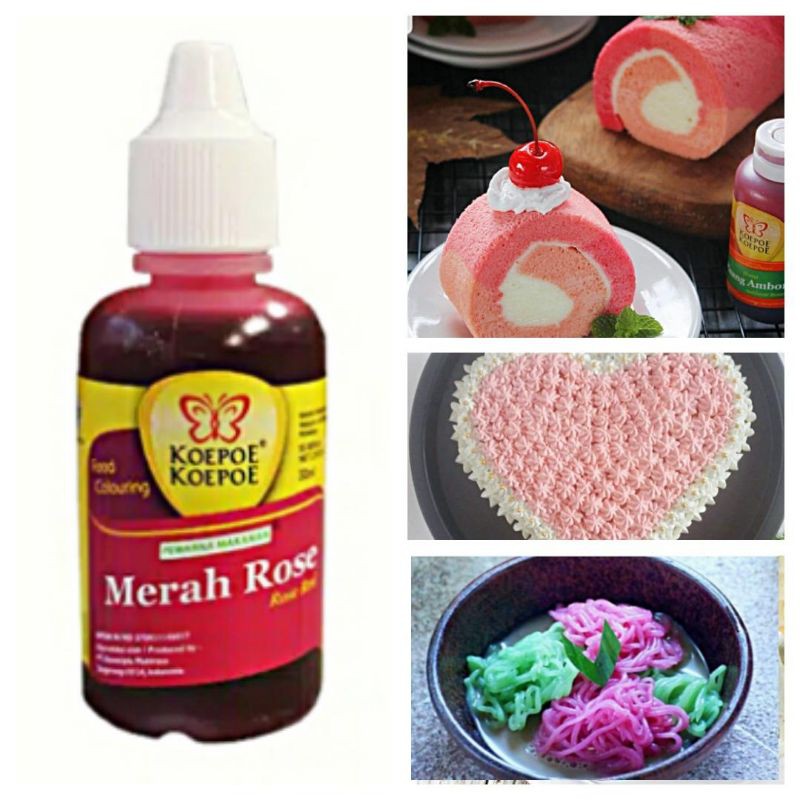 Jual Pewarna Merah Rose 30 Ml Pewarna Makanan Koepoe Koepoe Pewarna