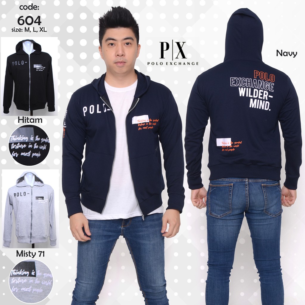 Polo Exchange Jaket Pria Hoodie Polo Exchange 604