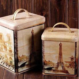 

Produk Unggulan] Barang Unik - Vintage - British Tin Suitcase Set 2Pc Eiffel Vintage