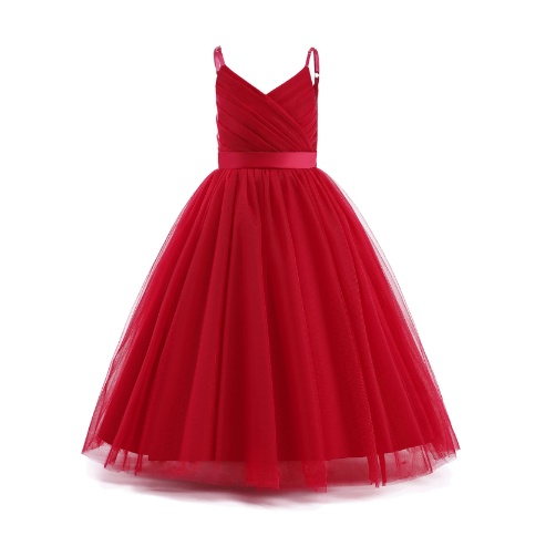 Gaun anak - Gaun Pengiring Pengantin Renda Anak Perempuan Bunga Gaun Kontes Pernikahan Panjang Gaun 