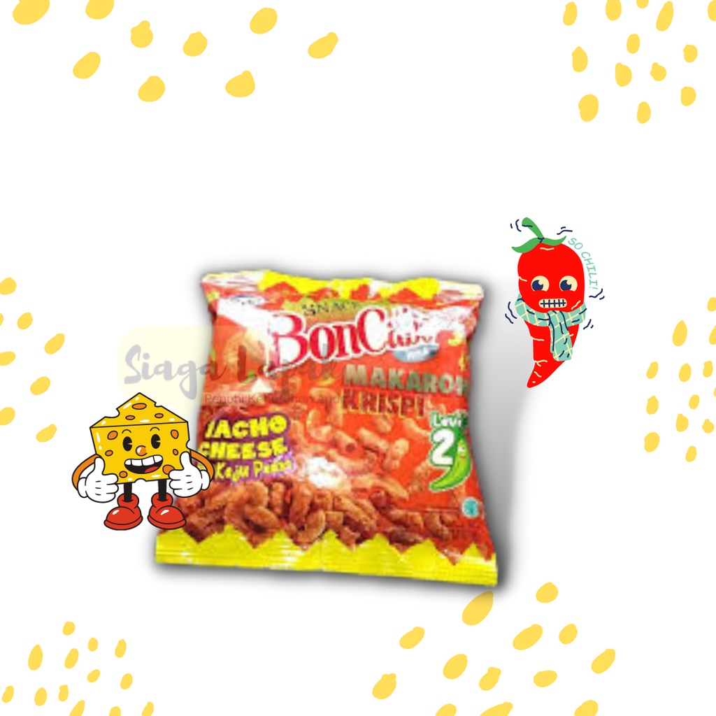 Makaroni Bon Cabe Nacho Cheese Keju Pedas Mini 30 gr Level 2