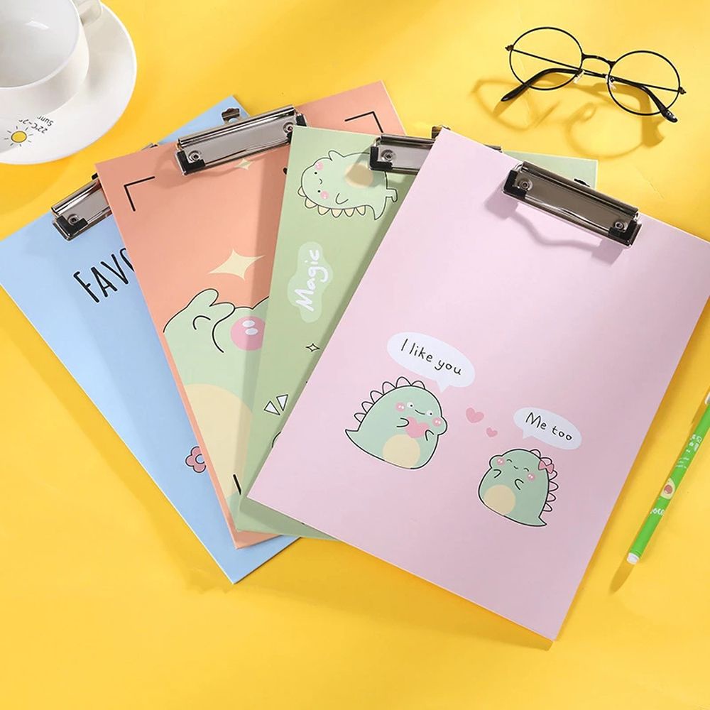 LANFY Cartoon Clipboard Thickened Document Board Clip A4 Paperboard Paperboard Clip Office Supplies Student Stationery Writing Pad Multifunctional Splint File Folder/Multicolor