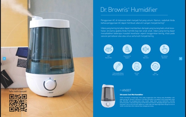 Dr.Brown's Cool Mist Humidifier - Alat Pembersih dan Pelembab Udara