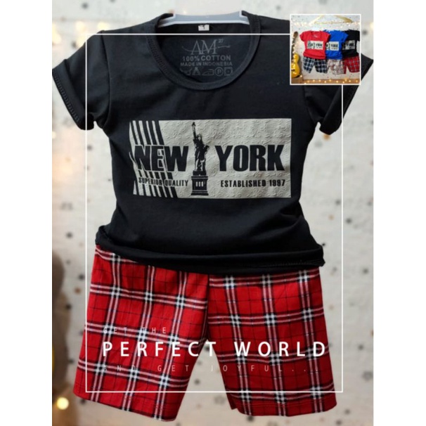 Setelan anak laki-laki&quot;NEW YORK&quot; Size 1-5th bahan Ducati Katun Spandek Premium