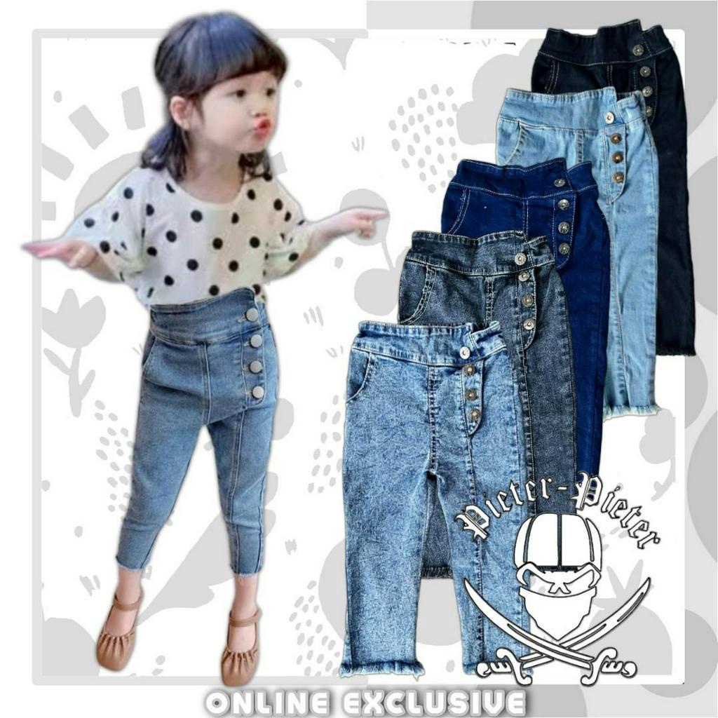 Celana Jeans Anak Cewek Model Mischa Rawis Pensil Usia 1-13th