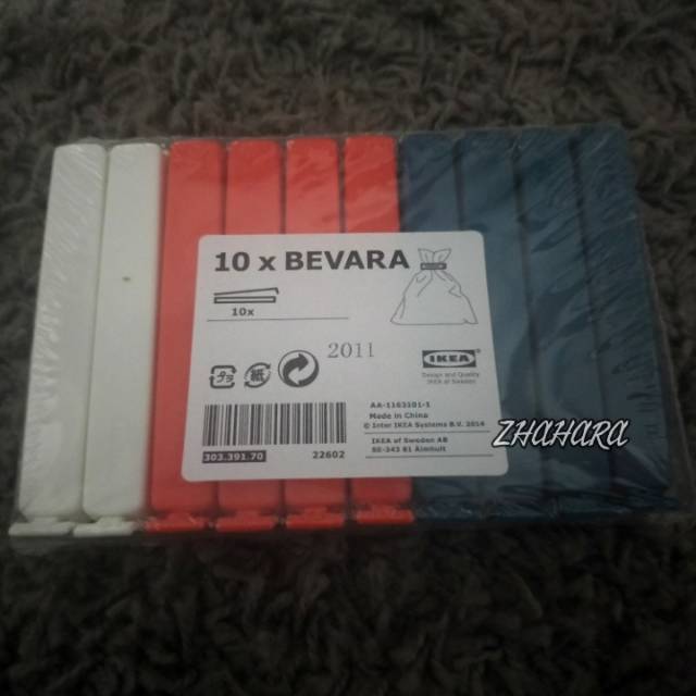 BEVARAs Zip Lock Klip penutup plastik Set isi 10, aneka warna