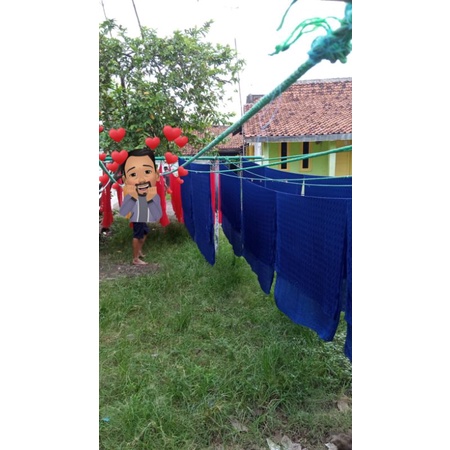 kain viscose polos semi sutera warna biru sama merah