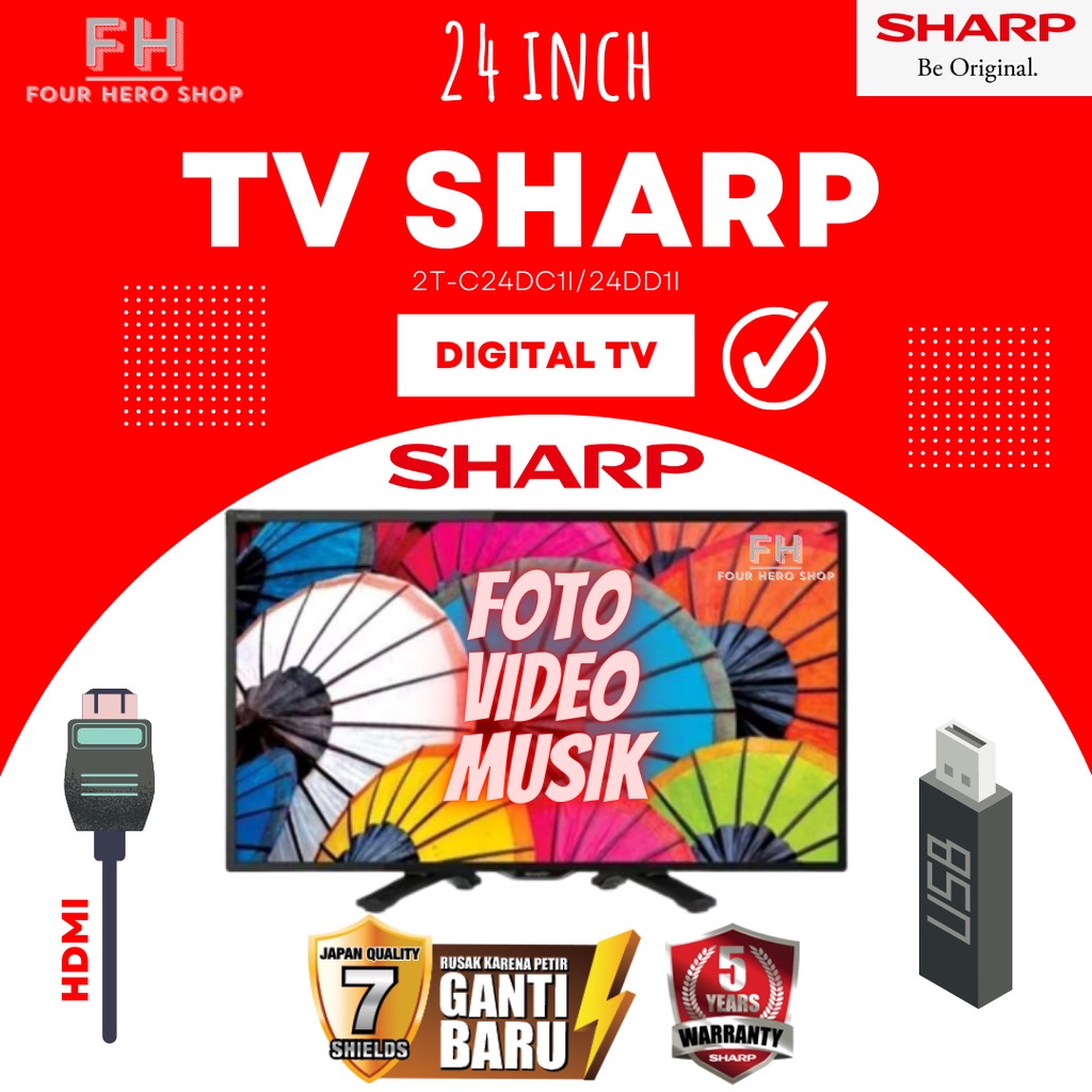 Jual LED TV SHARP 24 INCH DIGITAL TV /SHARP LED TV 24 INCH DIGITAL TV /TV SHARP 24" DIGITAL TV