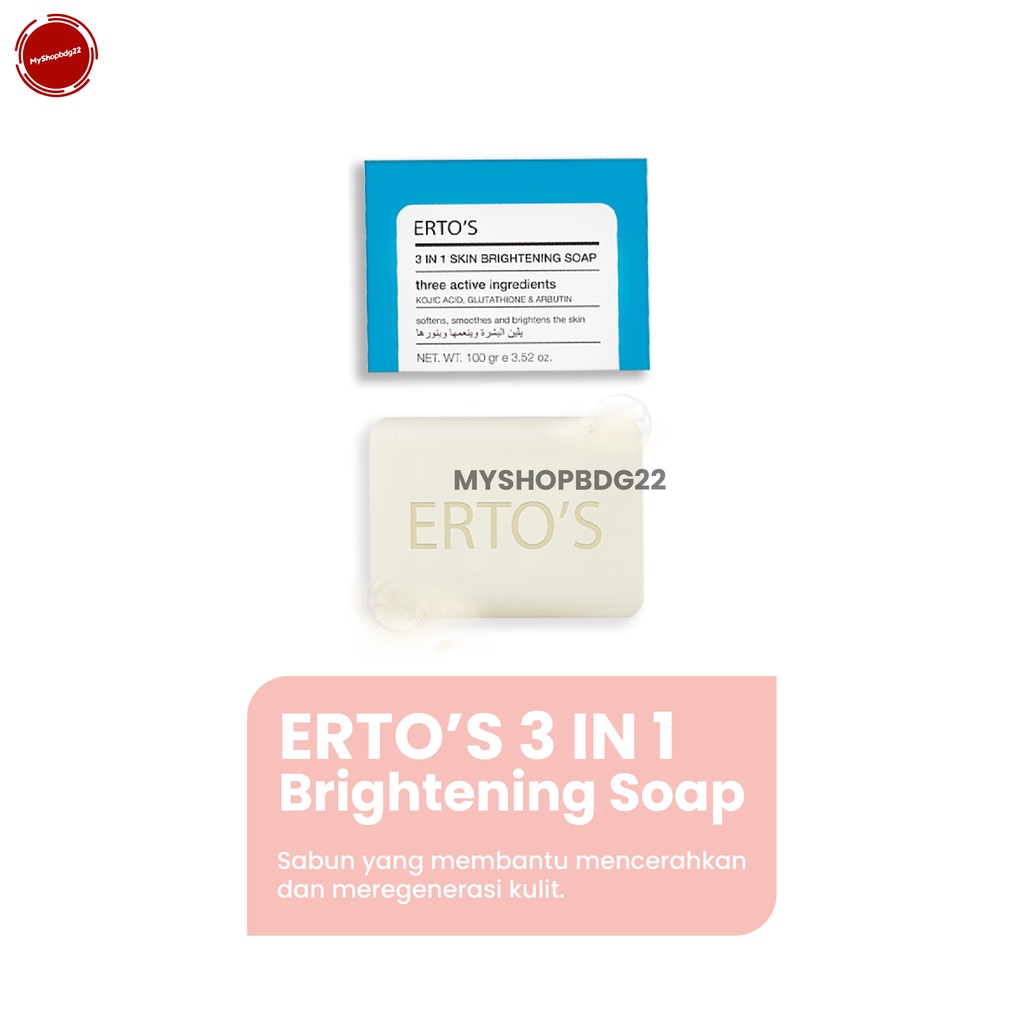 Ertos 3in1 Brithening Soap Sabun Pencerah Perawatan Kebersihan Kulit Tubuh By Myshopbdg22