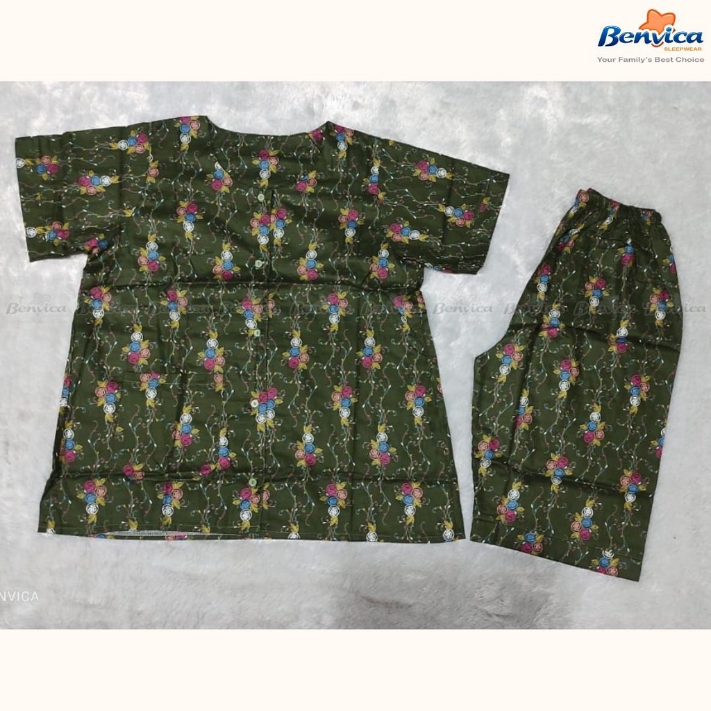 BAJU TIDUR CELANA 3/4 KATUN ADEM BANYAK MOTIF TERES AL - A