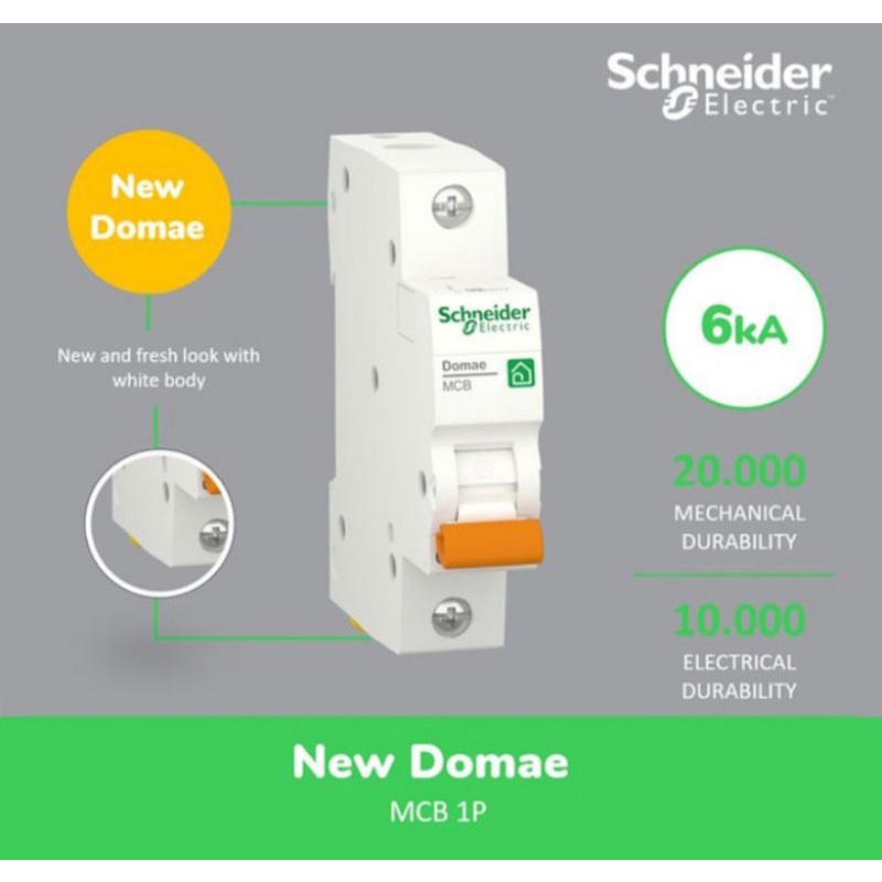 MCB 16A 1 phase Schneider domae domf01116 MCB 16 ampere 1 phase