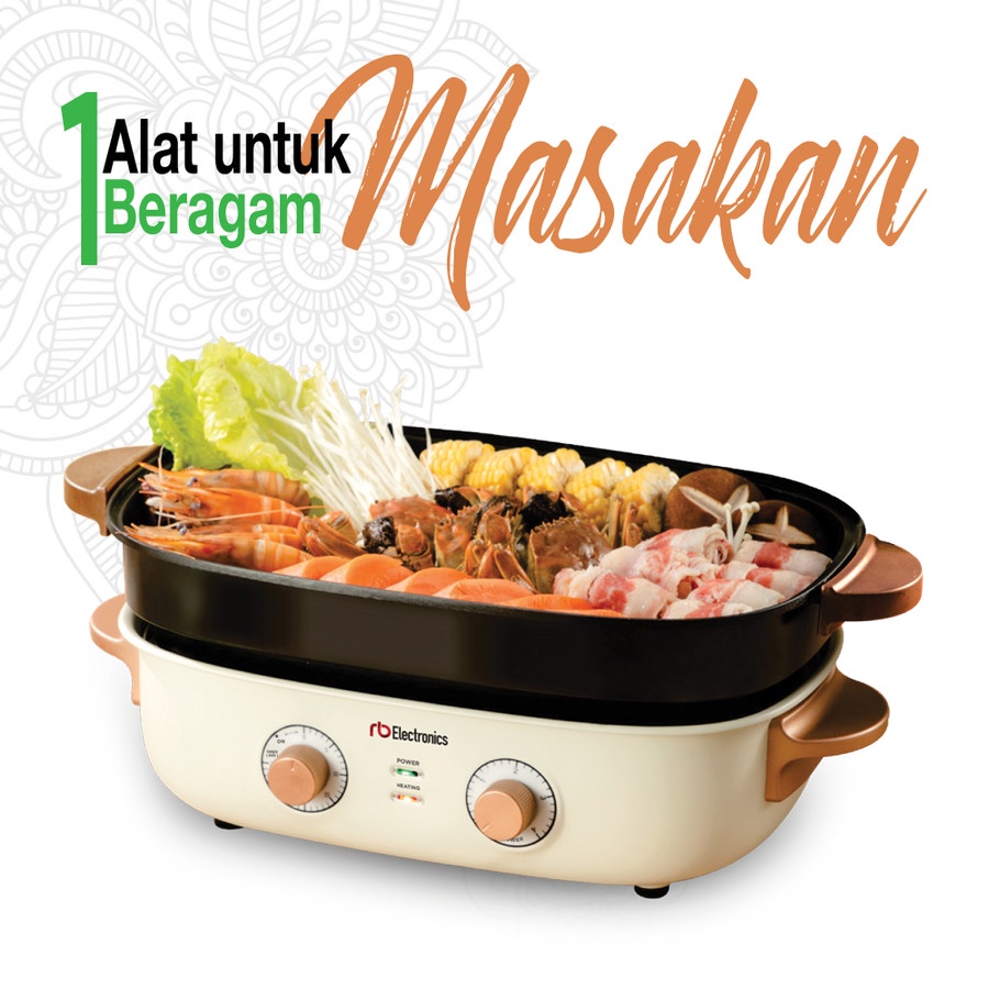 RB MultiFungsi Cooker 5in1 RC-MF 780W 4 Level Tingkat Panas Free 5 Pan