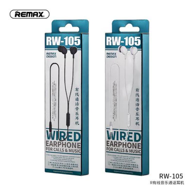 Remax Wired Earphone Type RW-105 / Remax Earphone