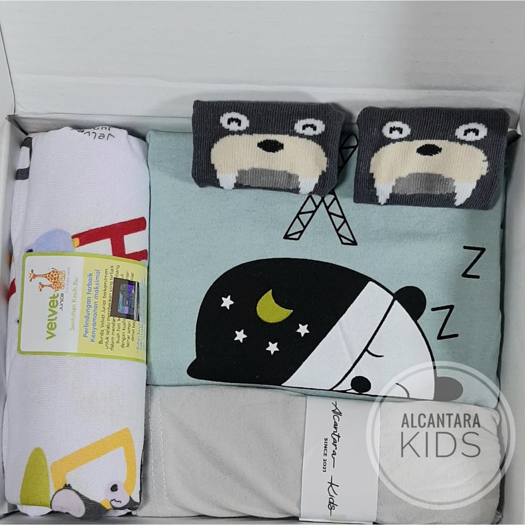 Hampers Bayi VELVET JUNIOR Kado Lahiran Hampers Baby Hampers Bayi Perempuan Laki Laki Hampers Baby Velvet Junior Termurah-HAMPERS PANDA