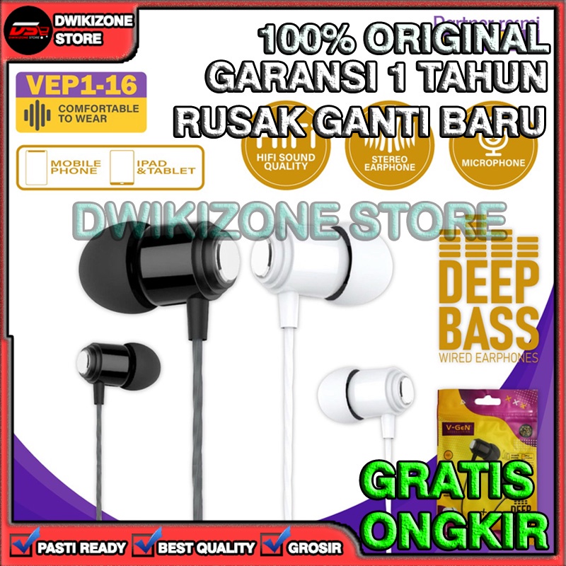 [100% ORIGINAL] HEADSET EARPHONE HEAD SET V-GEN VEP1-16 VGEN HEAPHONE HETSET