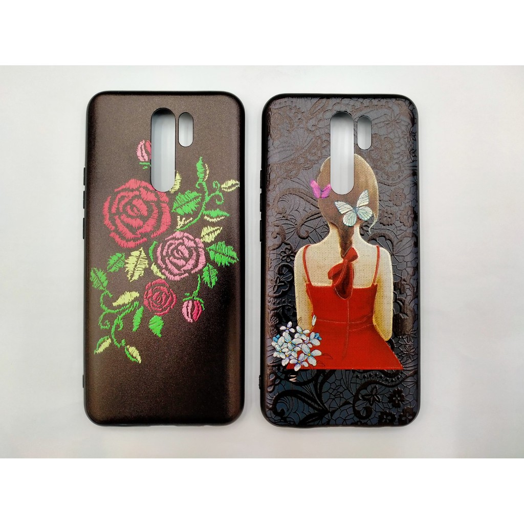 Case Bordir Flower Xiaomi Redmi 9 Motif Timbul 3D Bunga