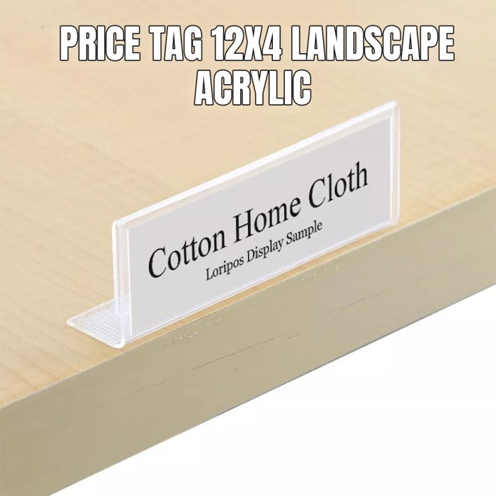 Price Tag Acrylic Small Size 12x4 / Label Nama Akrilik Ukuran Kecil