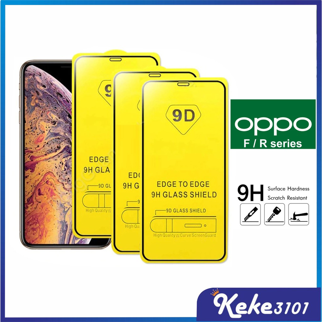 Tempered Glass Oppo F9 F1S F3 F5 F7 F11 F11 Reno 2 2F 3 4 4F 5 5F 5K 5Z 6 6Z 7 7Z 8 8T 4G 5G Lite Pro Full Cover 9D 21D