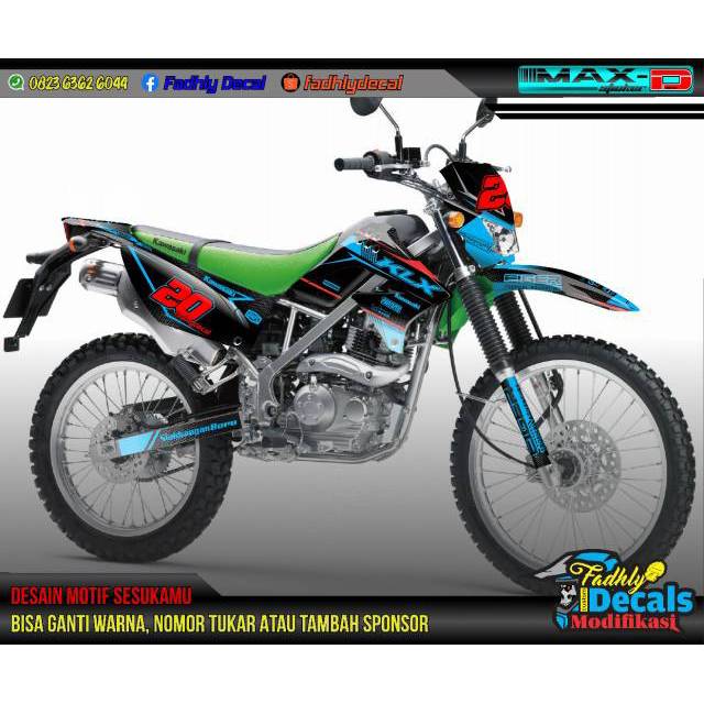 Decal klx 150 biru dan hijau