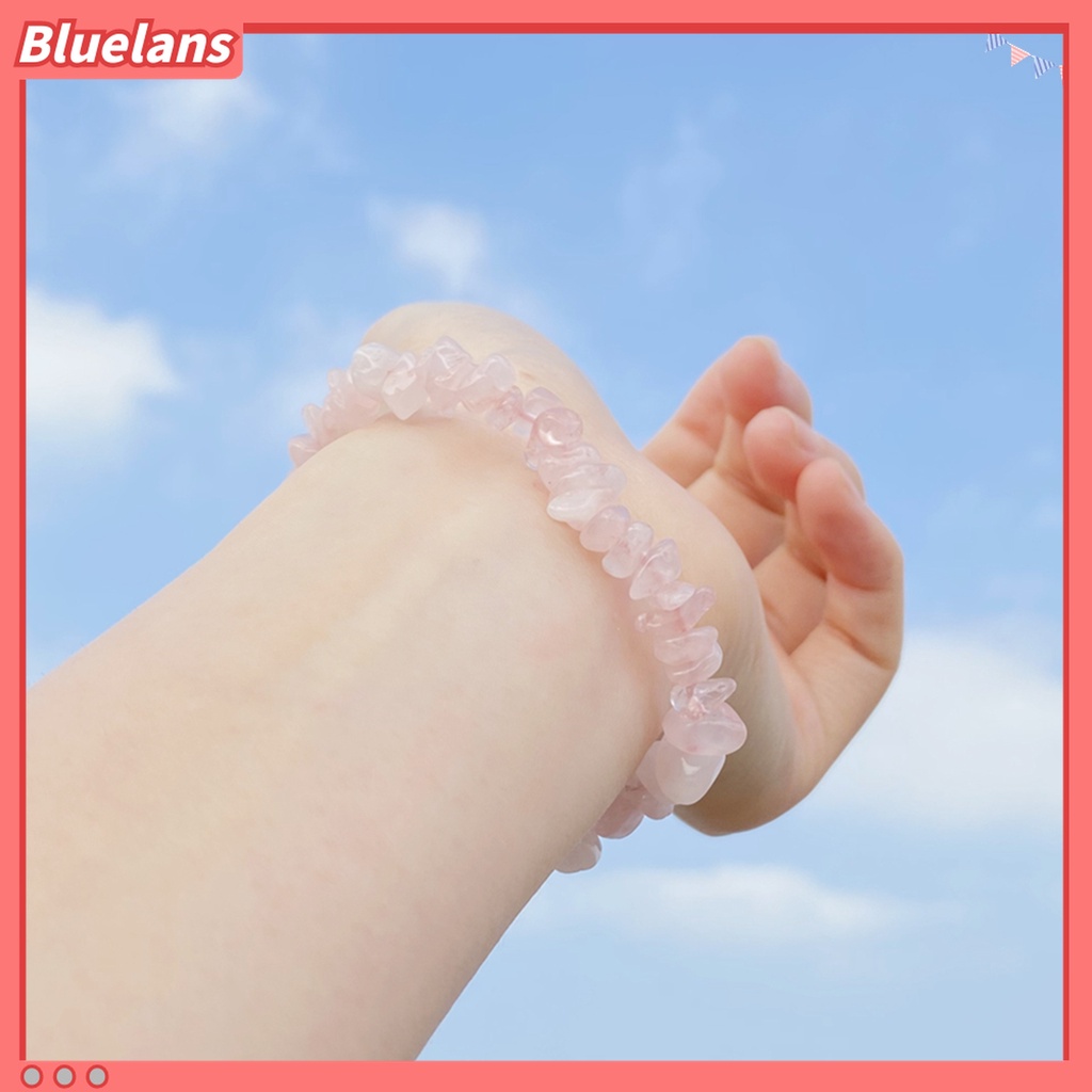 Gelang Tali Elastis Aksen Batu Bentuk Irregular Untuk Wanita