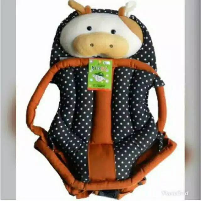 Gendongan Ransel Bayi Kidka Polkadot Boneka Besar-Gendongan Depan Okiyo Polkadot Boneka Sapi Besar