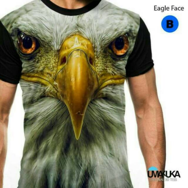 Kaos full print 3D Eagle Face