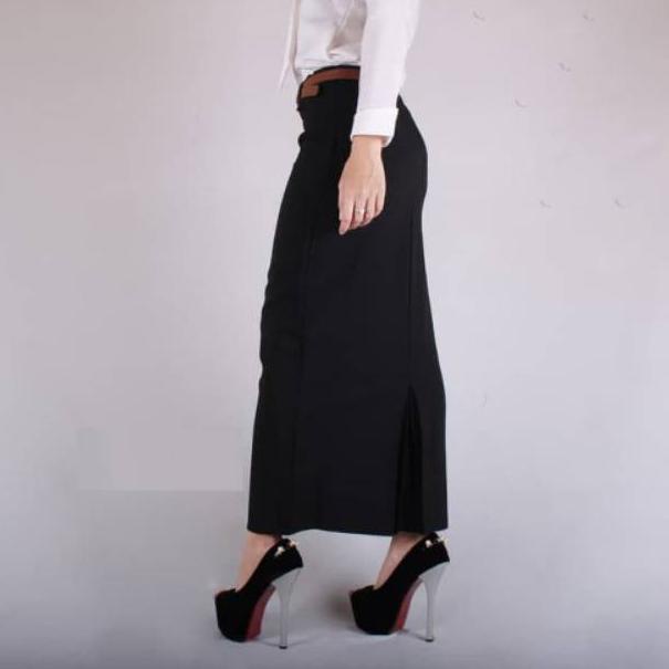 T91 Rok Hitam Panjang Polos Rok Span Panjang Rok Kerja Mush Big oversize Jumbo 5L,4L,3L,2L,XL,L,M,S 