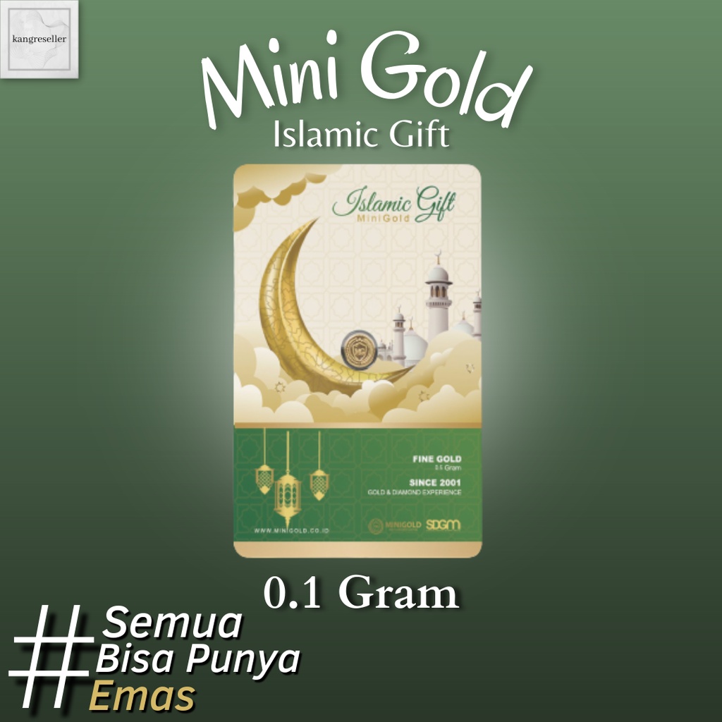 Mini Gold 0,1 Gram Gift Series Islamic Gift Hadiah Emas Mini Kecil 24 Karat 0.1 Gr