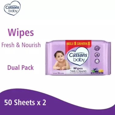 CUSSONS BABY TISU BASAH FRESH &amp; NOURISH 50+50