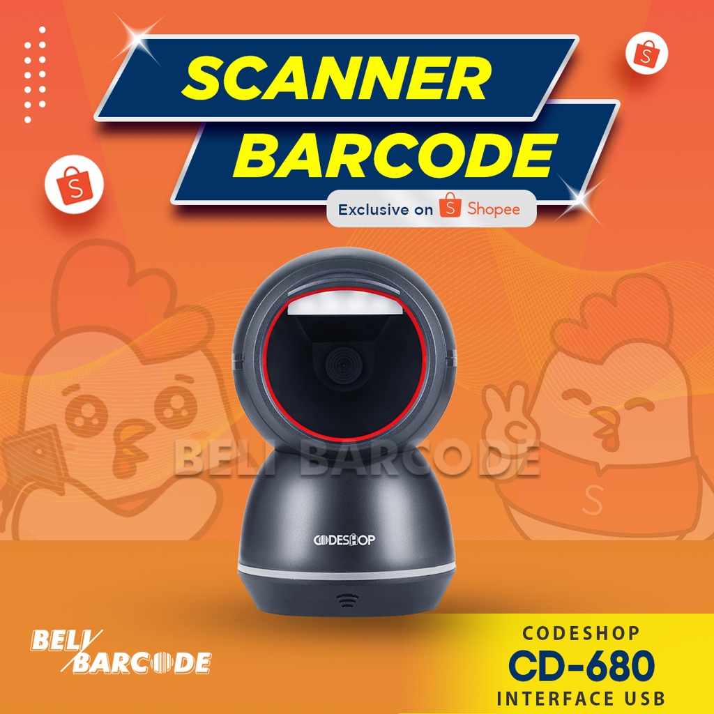 CODESHOP CD-680 Scanner Barcode Omni Directional Imager 1D 2D USB