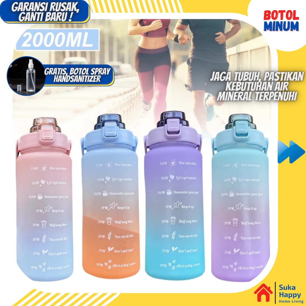 Botol Minum Gym 2 liter Anak Sedotan Botol minum Olahraga 2l tempat minum 2 liter botol minum bpafre