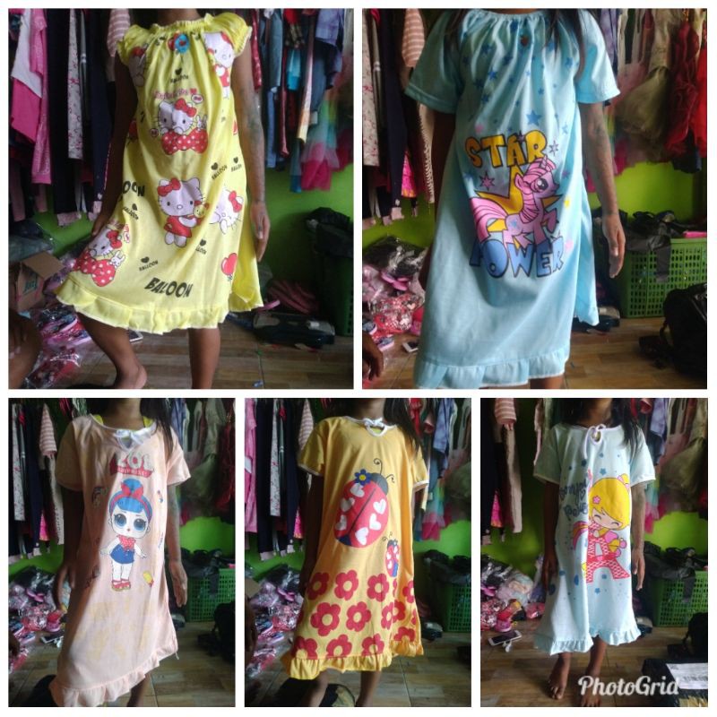 daster dress anak animal pony hello kitty lol murah surabaya gresik