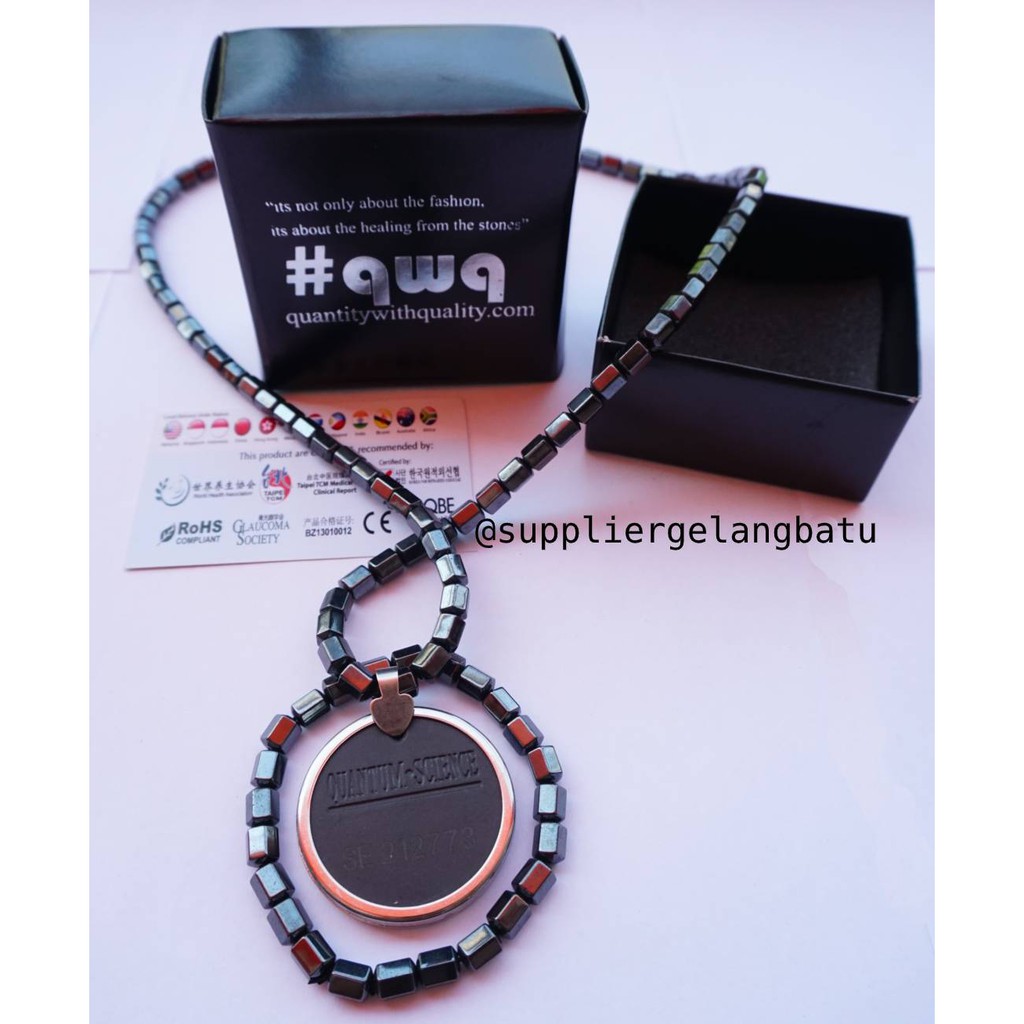 kalung QUANTUM PENDANT LIONTIN hijau magnet permata kesehatan korea