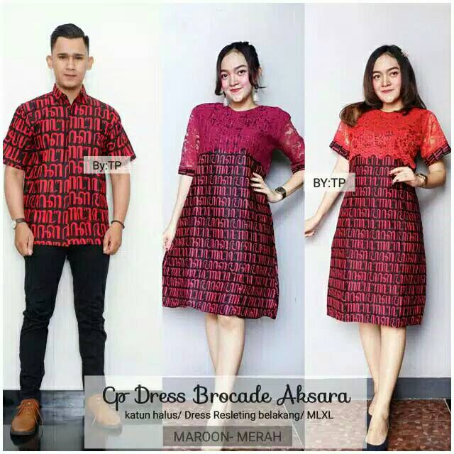 CP DRESS BROCADE AKSARA JAWA HANACARAKA COUPLE SARIMBIT