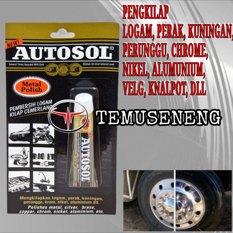 Autosol Metal Polish 15Gr Pembersih Kerak Pengkilap Besi Logam Velg Knalpot